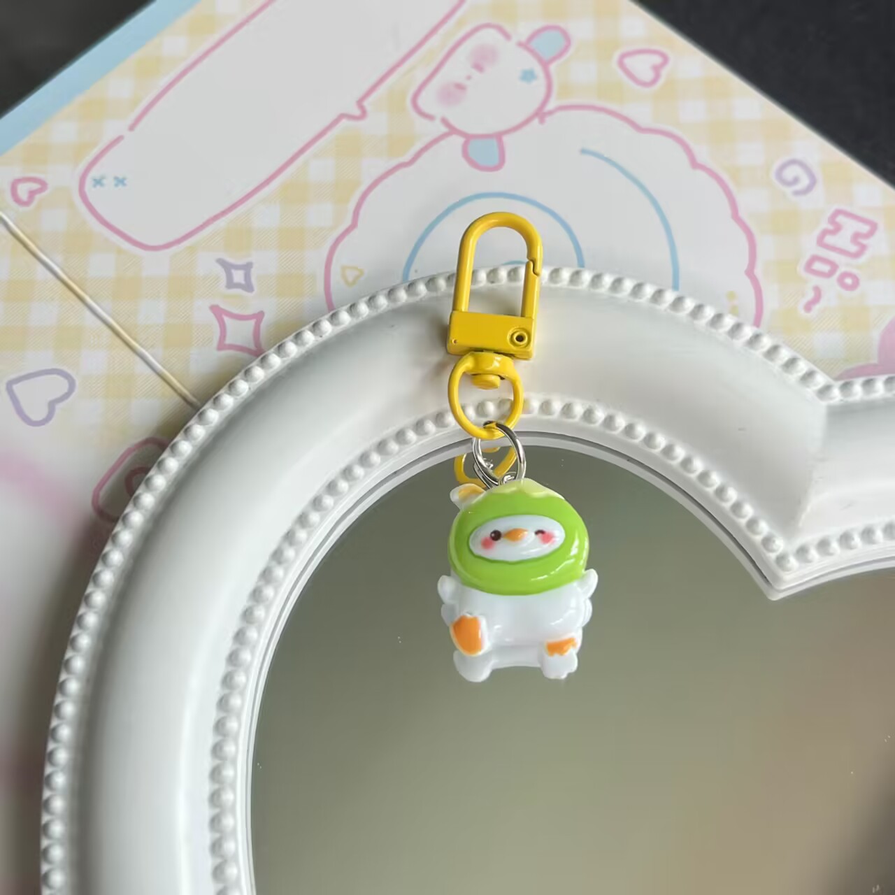 Cute Vacation Duck Keychain Animal Girl Heart Cartoon Sweet Student Backpack Bag Hanging Chain Decorations Accessories