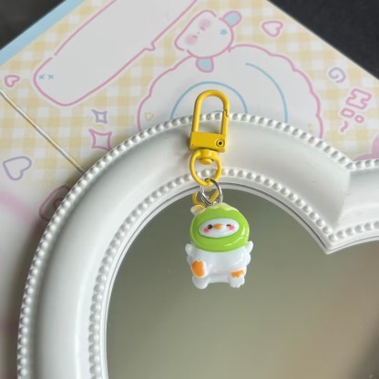 Cute Vacation Duck Keychain Animal Girl Heart Cartoon Sweet Student Backpack Bag Hanging Chain Decorations Accessories