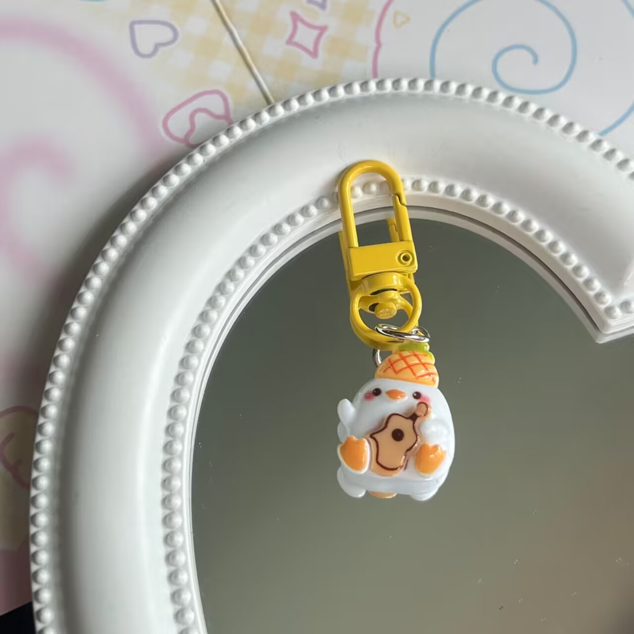 Cute Vacation Duck Keychain Animal Girl Heart Cartoon Sweet Student Backpack Bag Hanging Chain Decorations Accessories