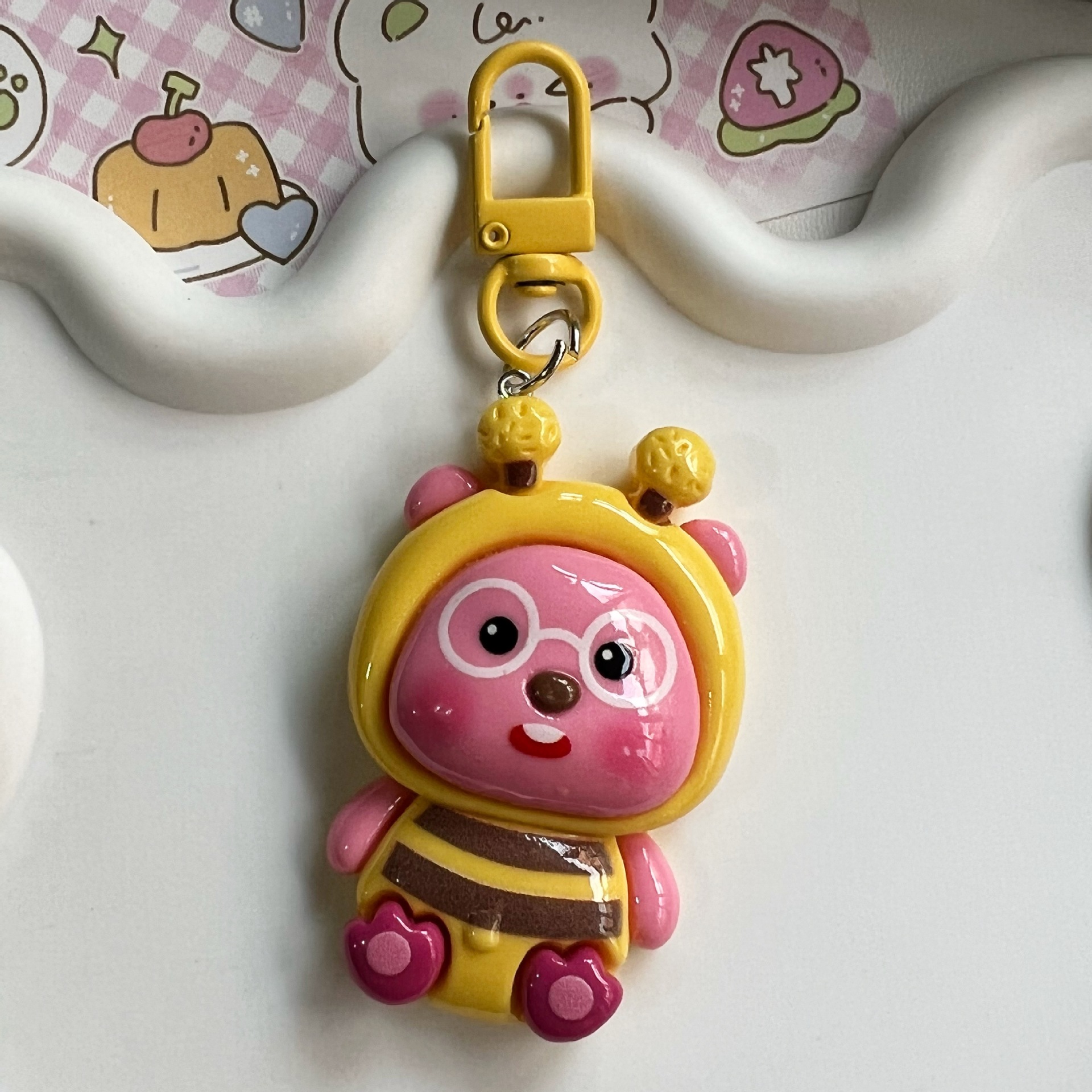 Large Size Transformable Keychain Sweet Girl Best Friend Couple Gift School Bag Pendant Accessory Hanging Decoration Resin Craft