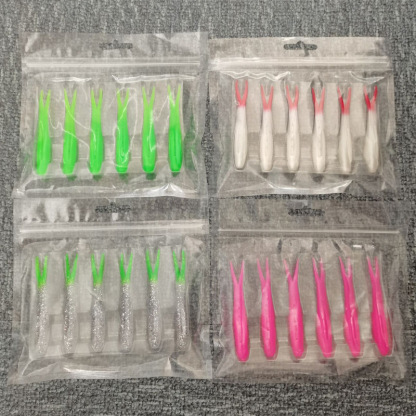 Baby silencer Split Tail Soft Bait 8cm 2.8g 6pcs/bag