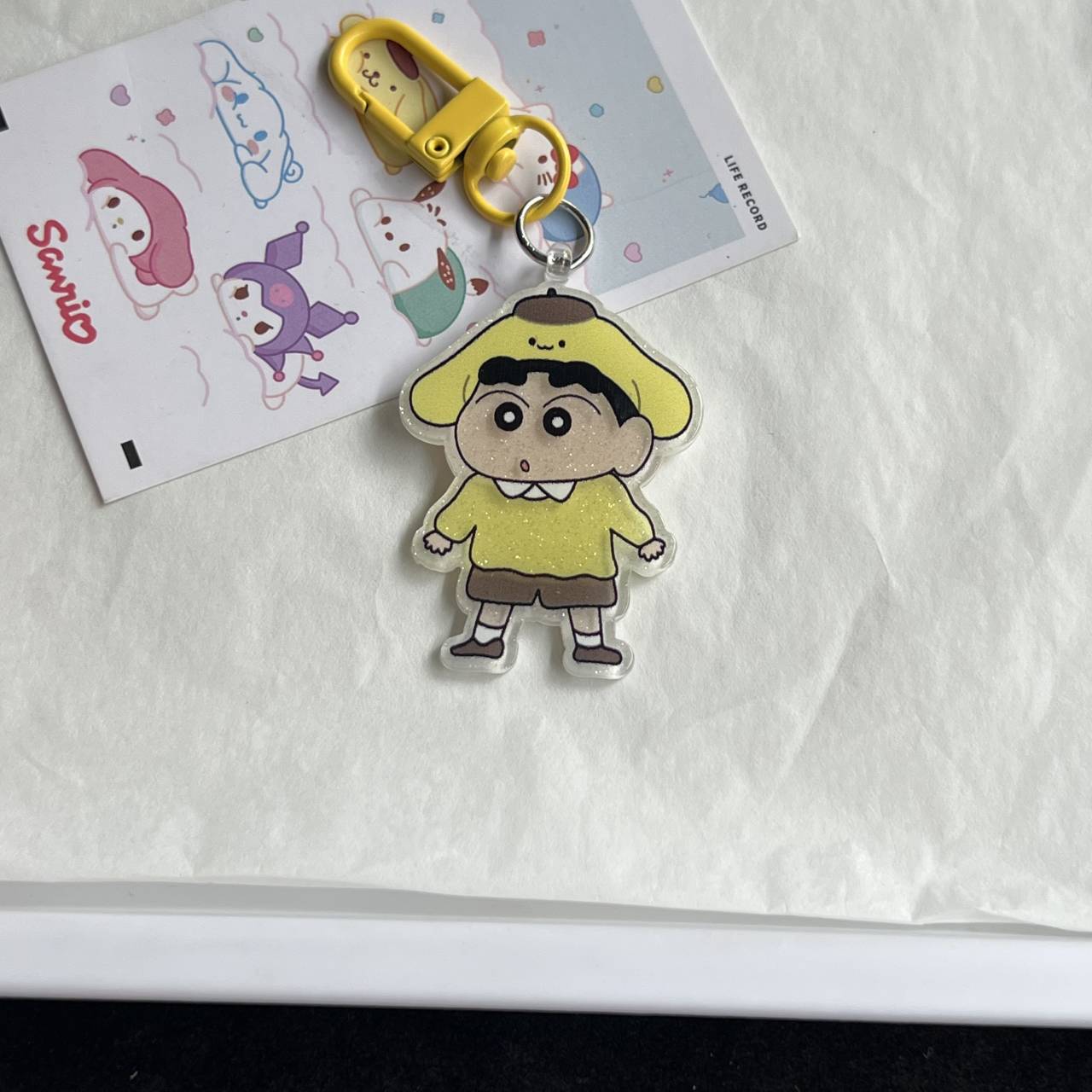 Cute Crayon Shinchan Acrylic Keychain School Bag Pendant Best Friend Girl Gift Decoration Fresh Sweet Cartoon Style