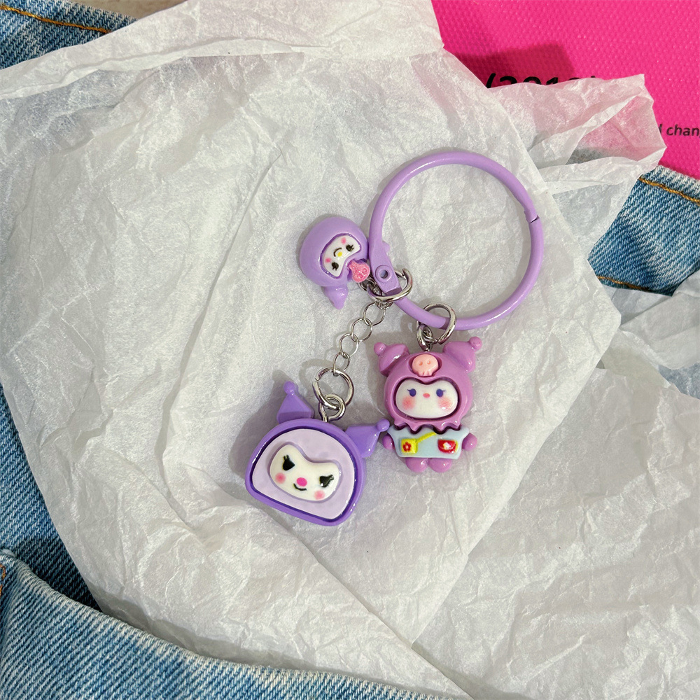 Collar Explosions Sanrio Series Keychain Pendant Cute Cartoon Hello Kitty Keyring Hanging