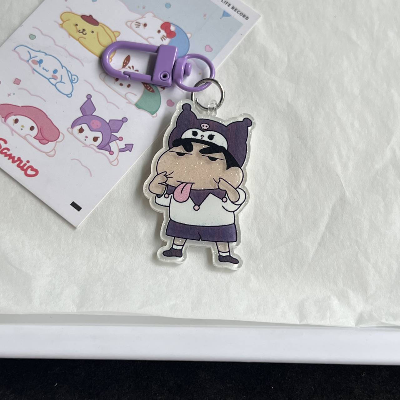 Cute Crayon Shinchan Acrylic Keychain School Bag Pendant Best Friend Girl Gift Decoration Fresh Sweet Cartoon Style