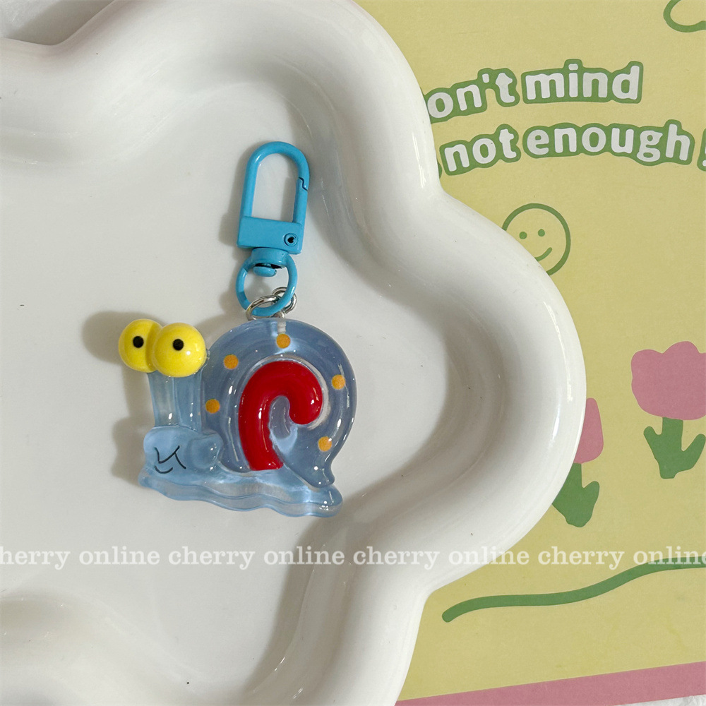 Luminous Q Version Spongebob PaiDa Star Pendant Cute Jelly Transparent Keychain Fun Cartoon School Bag Hanging Ornaments