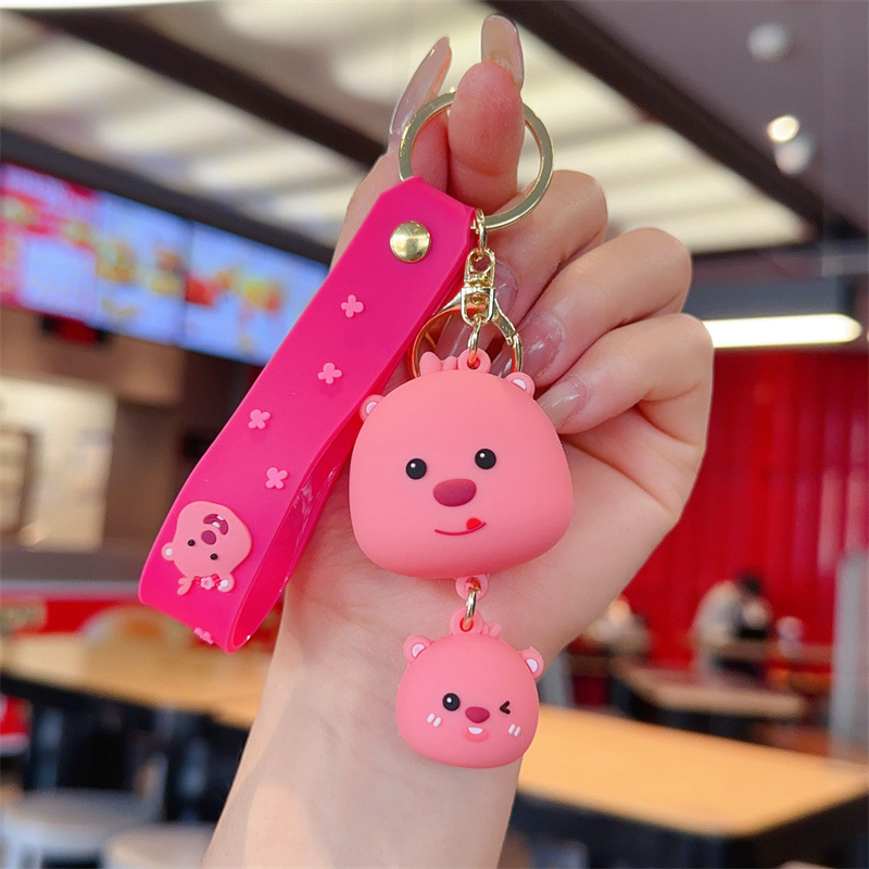 Cute Ruby Keychain Pendant Cyber Celebrant Little Beaver Doll Pendant Couple Small Gift Cartoon Car Key Chain