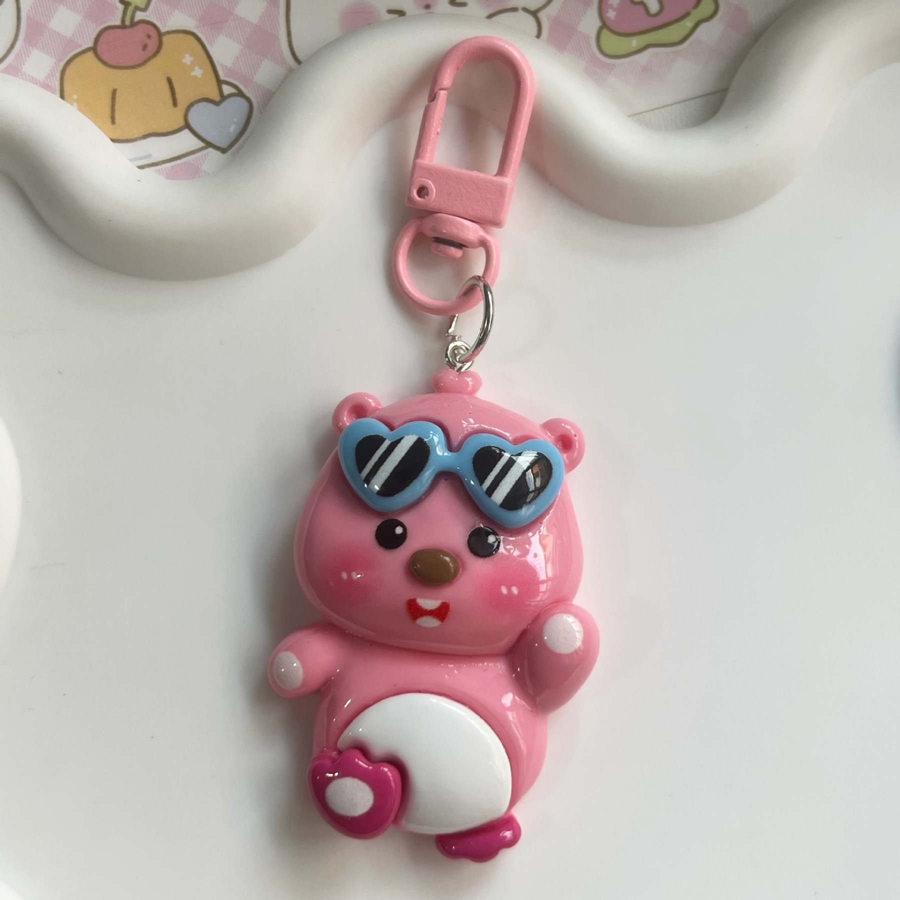 Large Size Transformable Keychain Sweet Girl Best Friend Couple Gift School Bag Pendant Accessory Hanging Decoration Resin Craft