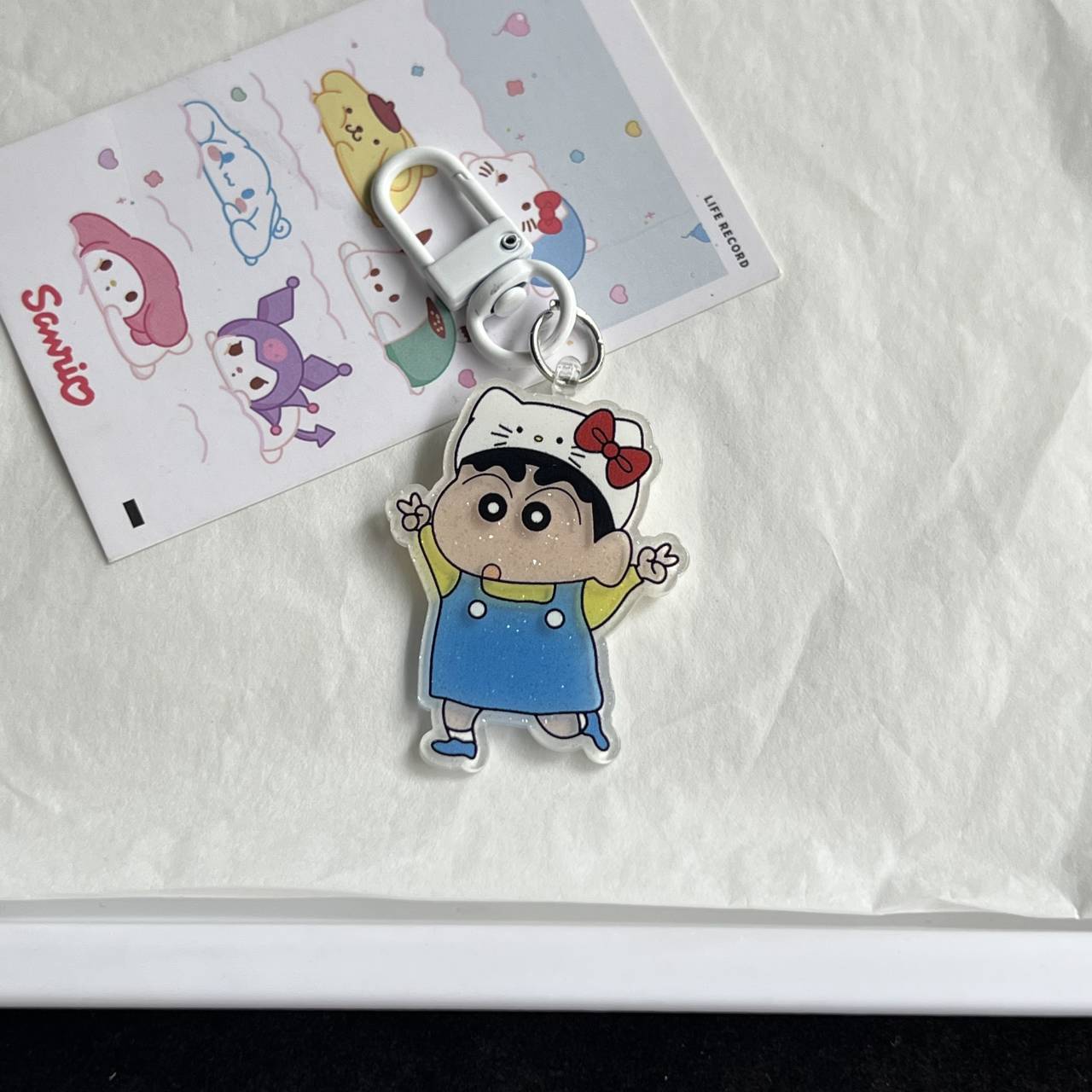 Cute Crayon Shinchan Acrylic Keychain School Bag Pendant Best Friend Girl Gift Decoration Fresh Sweet Cartoon Style