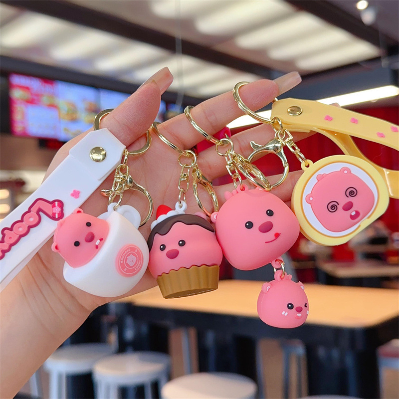 Cute Ruby Keychain Pendant Cyber Celebrant Little Beaver Doll Pendant Couple Small Gift Cartoon Car Key Chain