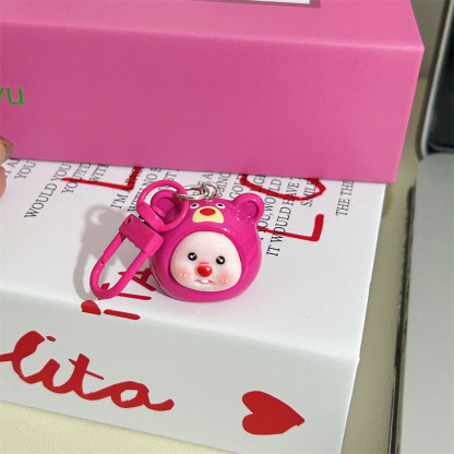 Three-dimensional large crossdressing Beaver keychain cute sweet round rolling schoolbag pendant for girlfriend small gift accessories