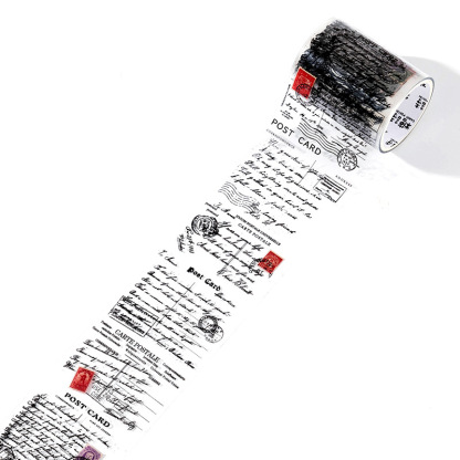 Sugar poem PET tape time manuscript series retro English hand account DIY material backing cycle stickers 6