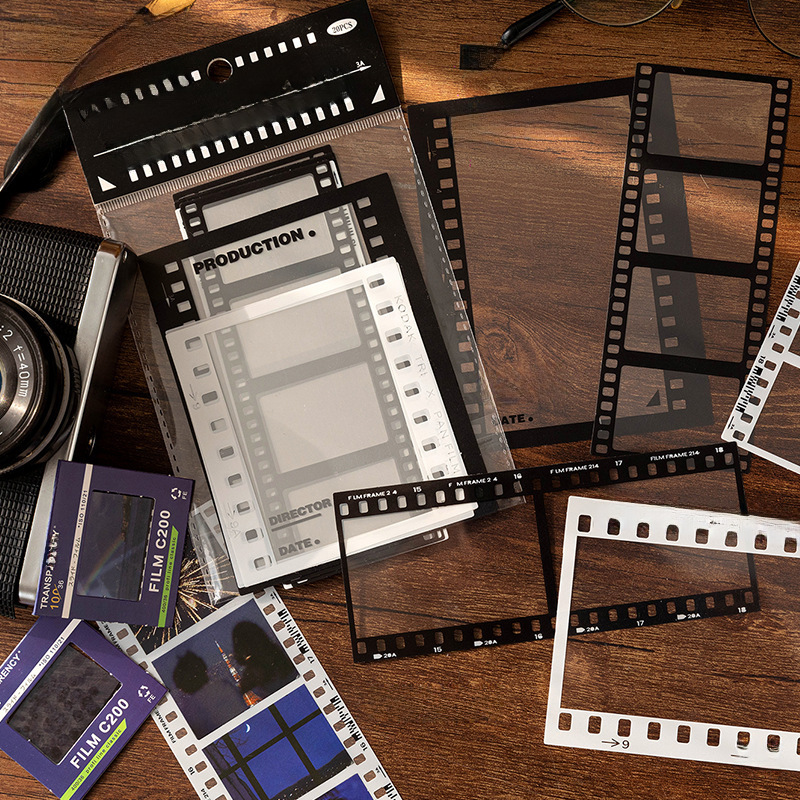 Tangshi PET white ink sticker package frame Museum series retro dream journal photo frame stickers 6