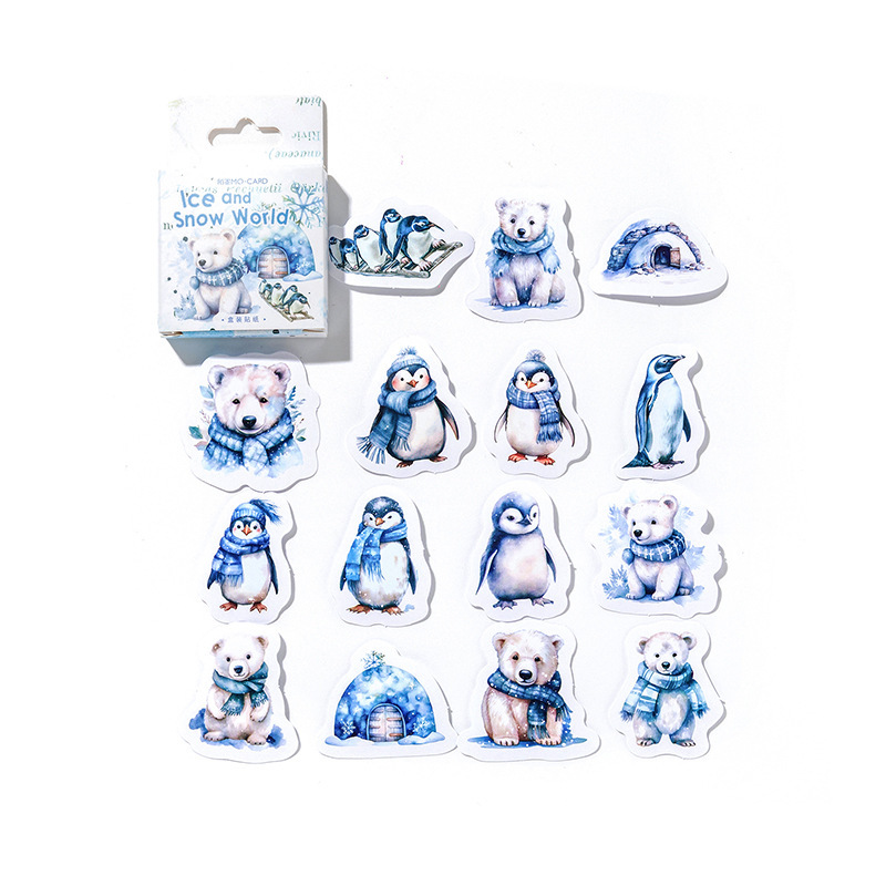 Mo Mo Mo boxed stickers ice and snow world series ins style girl cartoon journal diary decorative material stickers