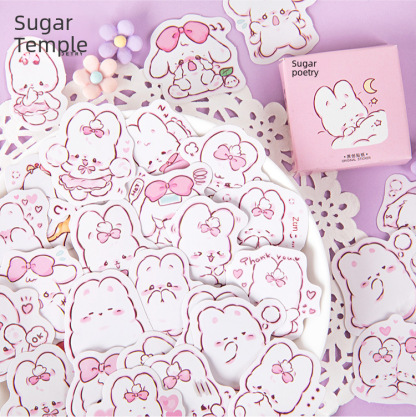 Candy Poem Boxed Stickers 45pcs Daily Use Non-drying Adhesive Stickers Scrapbooking Album Decoration Diy Sealing