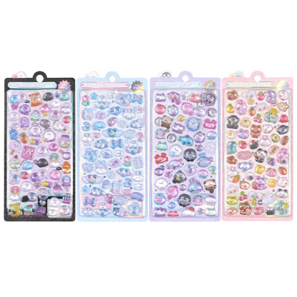 new cartoon cute 3D embossed three-dimensional crystal stickers handbook material phone case DIY decorative stickers