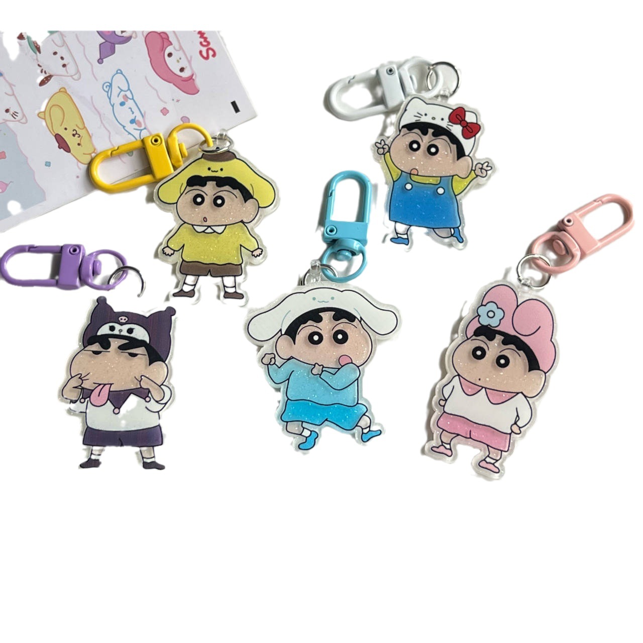 Cute Crayon Shinchan Acrylic Keychain School Bag Pendant Best Friend Girl Gift Decoration Fresh Sweet Cartoon Style