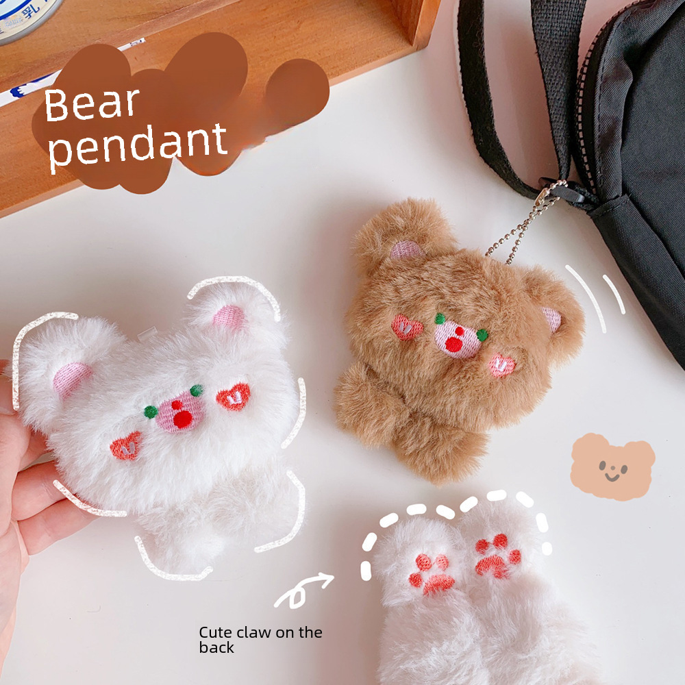 Original Cute Soft Plush Bear Separation Jewelry 3D Sweet Student School Uniform Chest Pin Bag Pendant Unisex Decoration