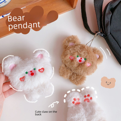 Original Cute Soft Plush Bear Separation Jewelry 3D Sweet Student School Uniform Chest Pin Bag Pendant Unisex Decoration