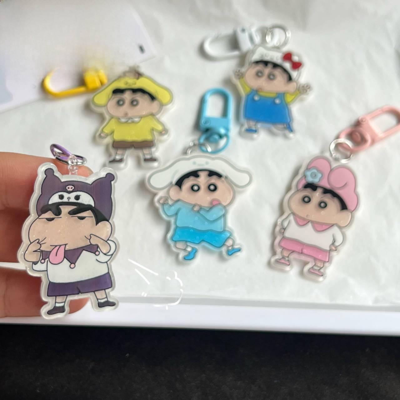 Cute Crayon Shinchan Acrylic Keychain School Bag Pendant Best Friend Girl Gift Decoration Fresh Sweet Cartoon Style