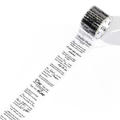 Sugar poem PET tape time manuscript series retro English hand account DIY material backing cycle stickers 6