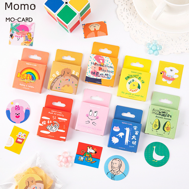 Mo Mo Boxed Stickers Life Adventure Series Creative Cartoon Handbook Diary Decoration Material Seal Stickers