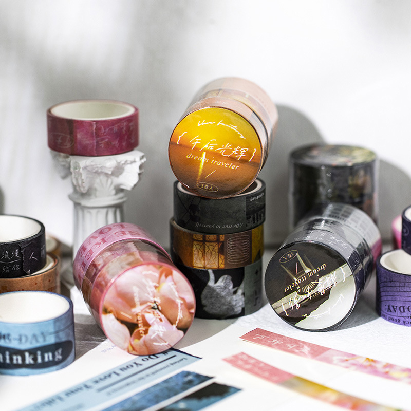 Twilight and paper tape singing Dream Traveler series retro literary ins hand account DIY material stickers 6