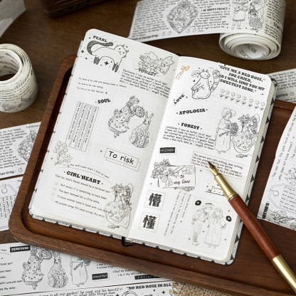 Morning foam and paper tape fairy tale film series Hand account collage material border DIY decoration 6