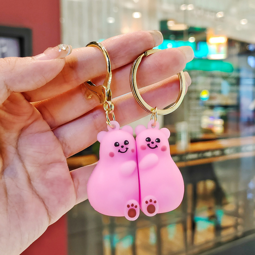 Cute Cartoon Jiyka Wow chiikawa Jiyixiaoba Couple Friends Magnetic Key Chain Bag Pendant