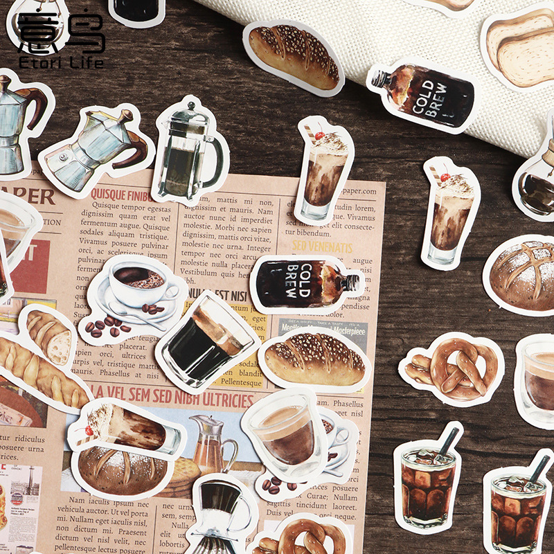 Italian bird boxed stickers coffee lovers creative material decorative stickers diy sealing stickers 46