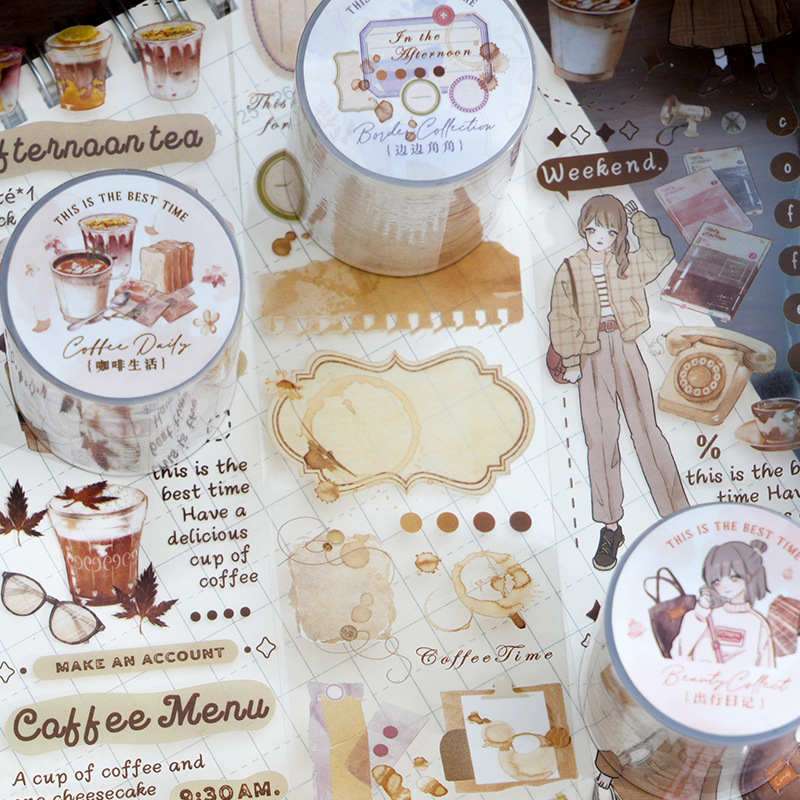 Twilight PET Tape Slowly Daily Series Retro Hand Account Material Collage European Decorative Stickers DIY 6