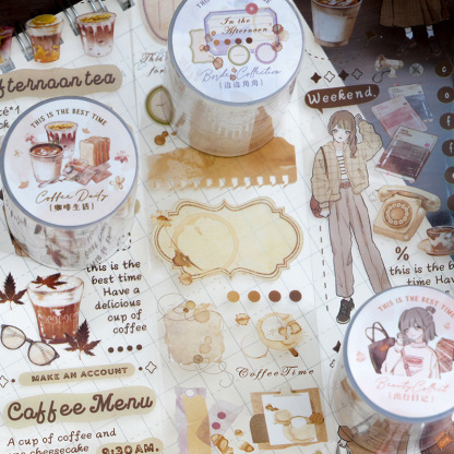 Twilight PET Tape Slowly Daily Series Retro Hand Account Material Collage European Decorative Stickers DIY 6