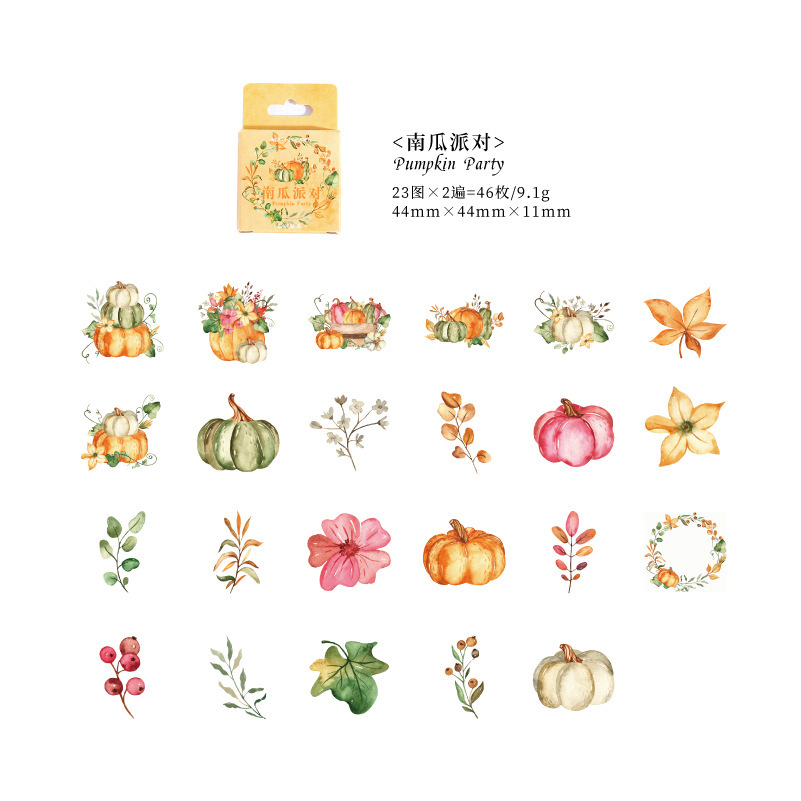 Mo Mo Mo boxed stickers pure white forest series creative retro Plant Journal decoration material sealing stickers 46 pieces
