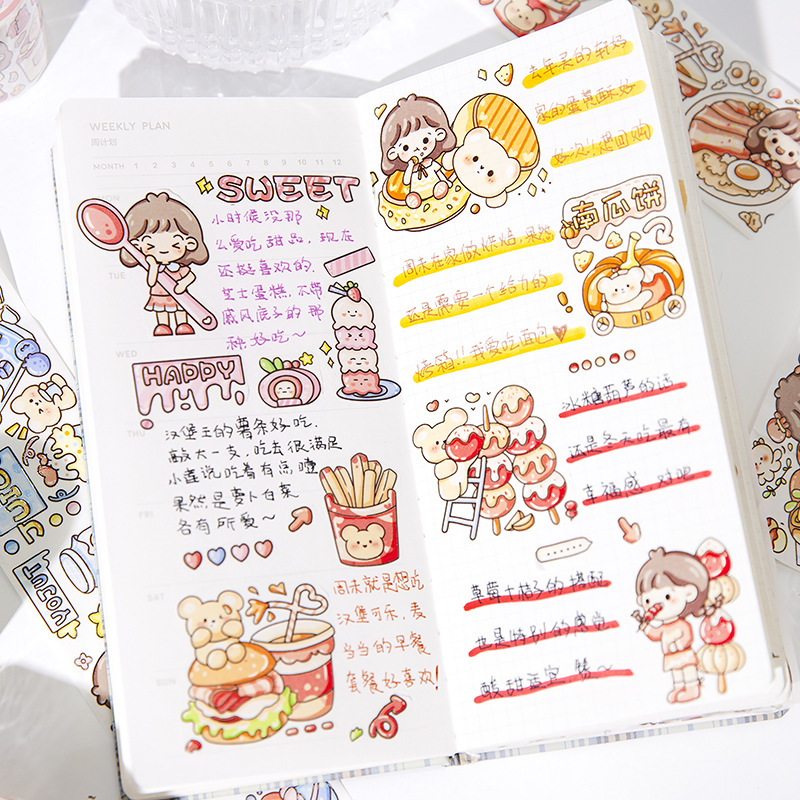 Twilight and paper tape small porphyrin series cute cartoon ins hand account DIY material stickers 2