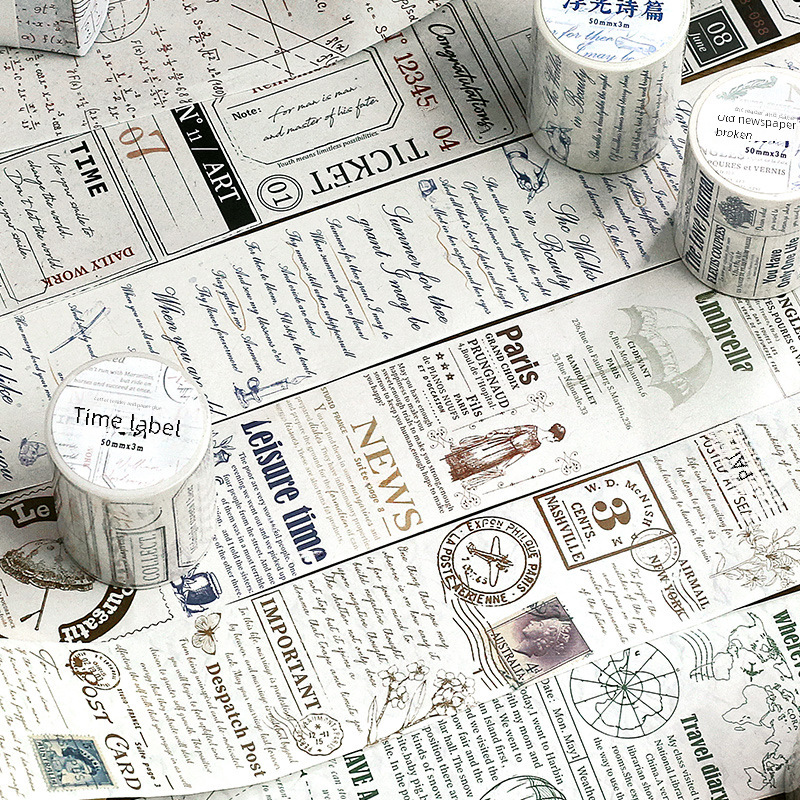 Letter Lovers Time Memoirs Series and Paper Tape Retro English Handbook Decoration diy Material Collage