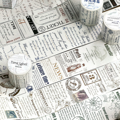 Letter Lovers Time Memoirs Series and Paper Tape Retro English Handbook Decoration diy Material Collage