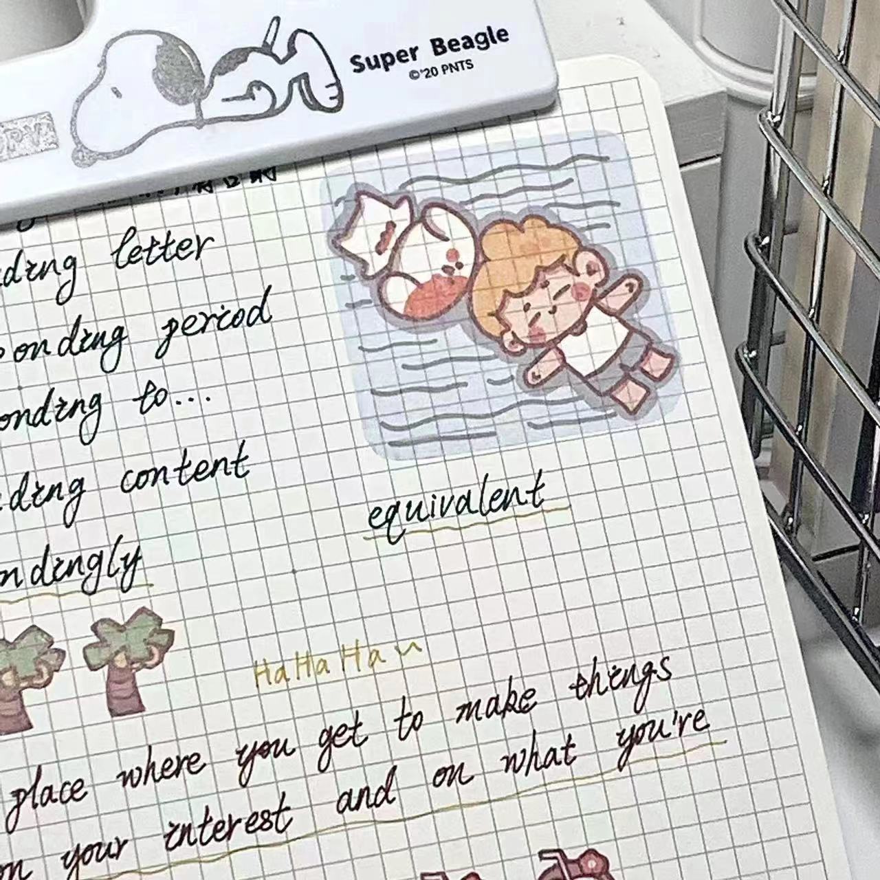 Snoopy square book thickened notebook student notepad ins wind high value square book diary handbook book