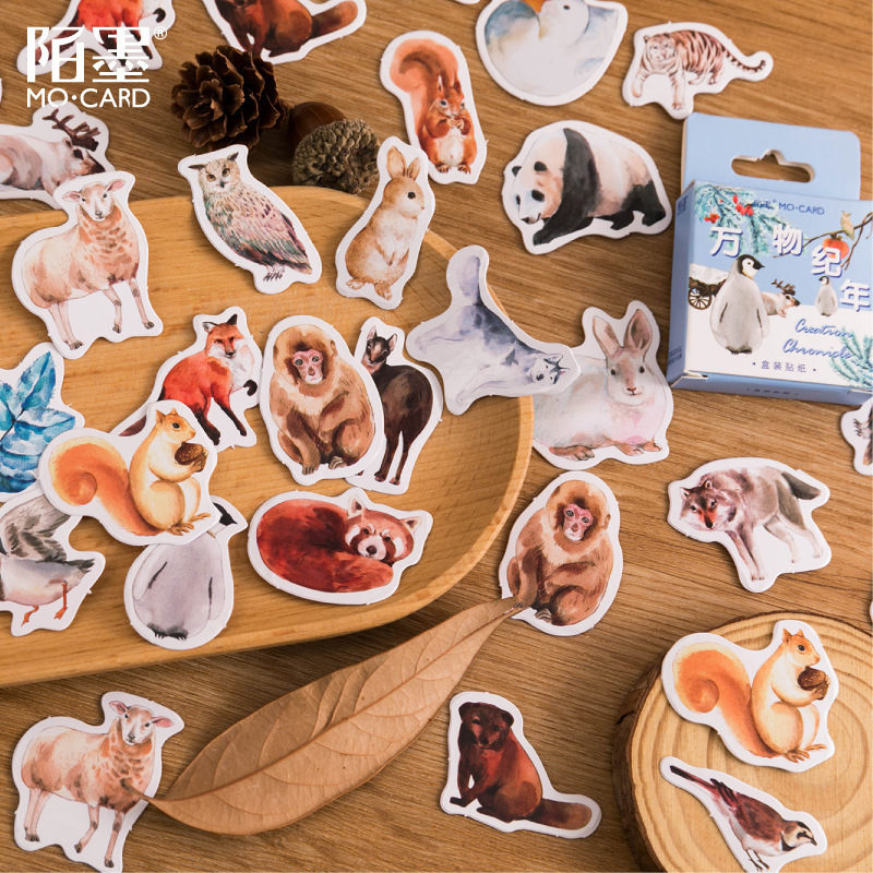 Mo Mo Boxed Stickers Everything Chronicle Series Creative Cute Animal Handbook Diary DIY Material Decorative Stickers
