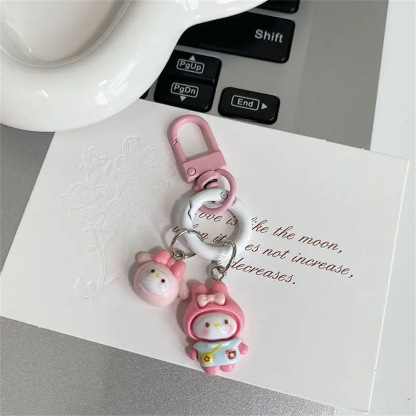 Original small size Card Ring Sanrio Kindergarten Cute Keychain Pendant Girl's Best Friend Gift Schoolbag Accessories