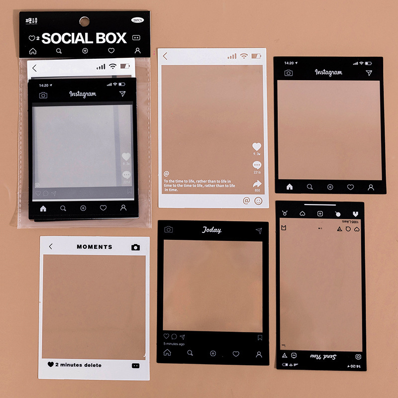 Tangshi PET white ink sticker package frame Museum series retro dream journal photo frame stickers 6