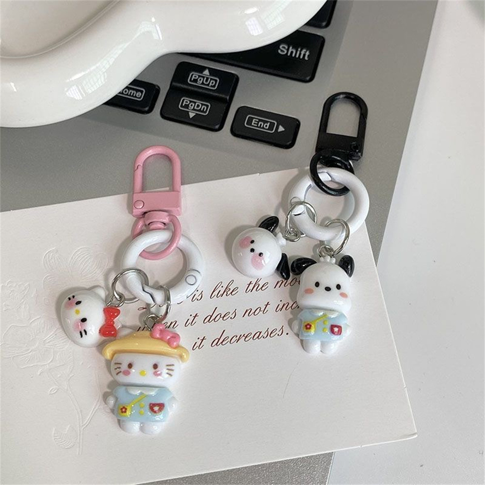 Original small size Card Ring Sanrio Kindergarten Cute Keychain Pendant Girl's Best Friend Gift Schoolbag Accessories