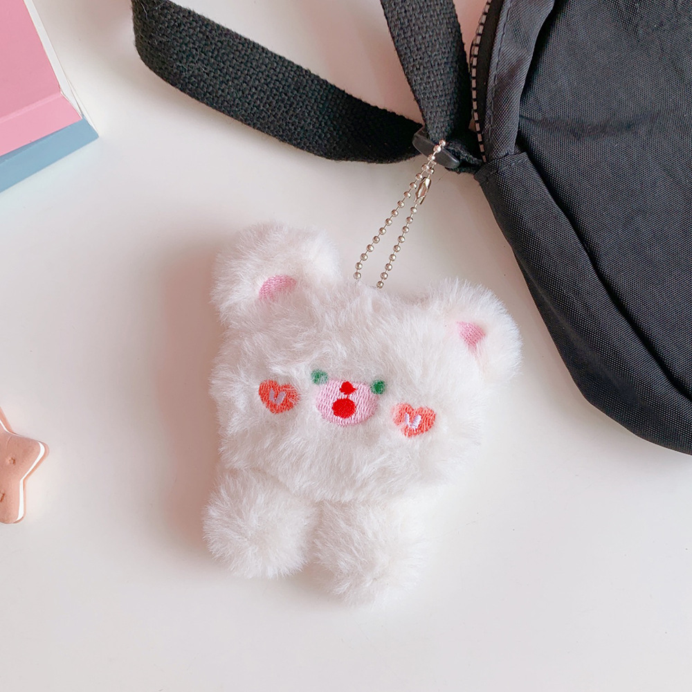 Original Cute Soft Plush Bear Separation Jewelry 3D Sweet Student School Uniform Chest Pin Bag Pendant Unisex Decoration