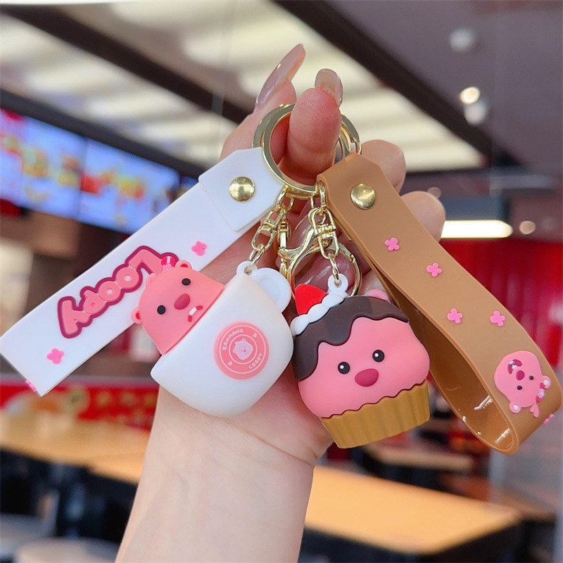 Cute Ruby Keychain Pendant Cyber Celebrant Little Beaver Doll Pendant Couple Small Gift Cartoon Car Key Chain