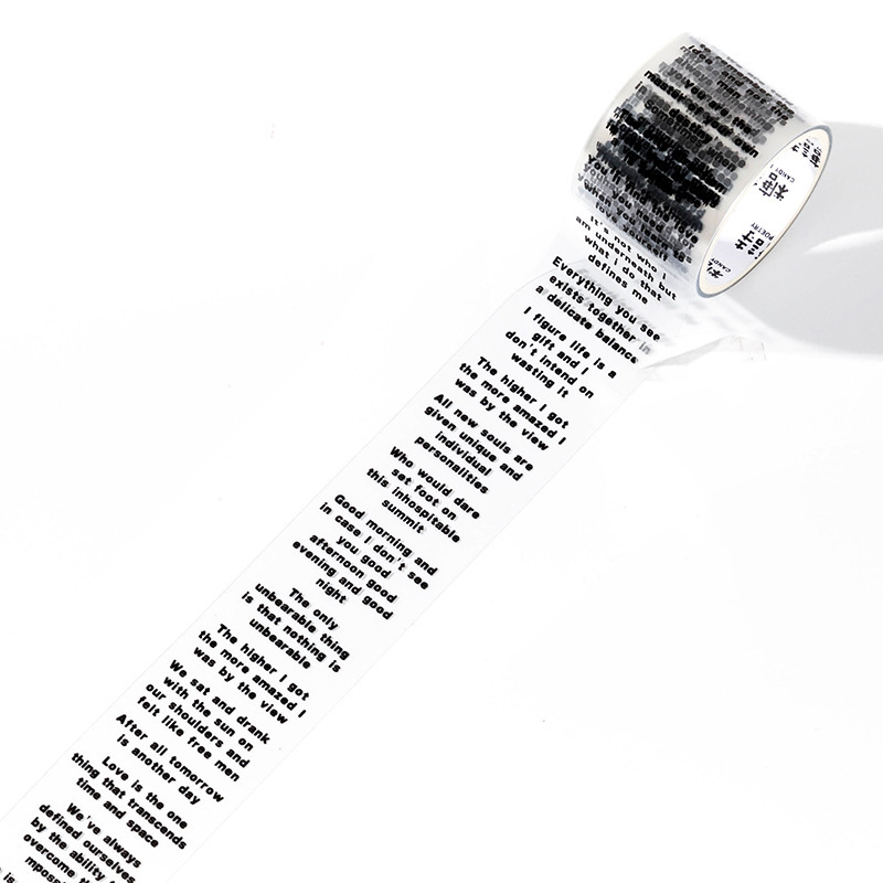 Sugar poem PET tape time manuscript series retro English hand account DIY material backing cycle stickers 6