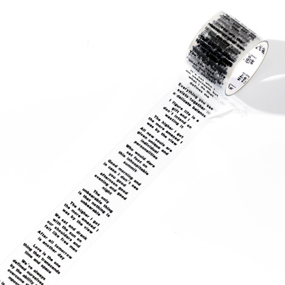 Sugar poem PET tape time manuscript series retro English hand account DIY material backing cycle stickers 6