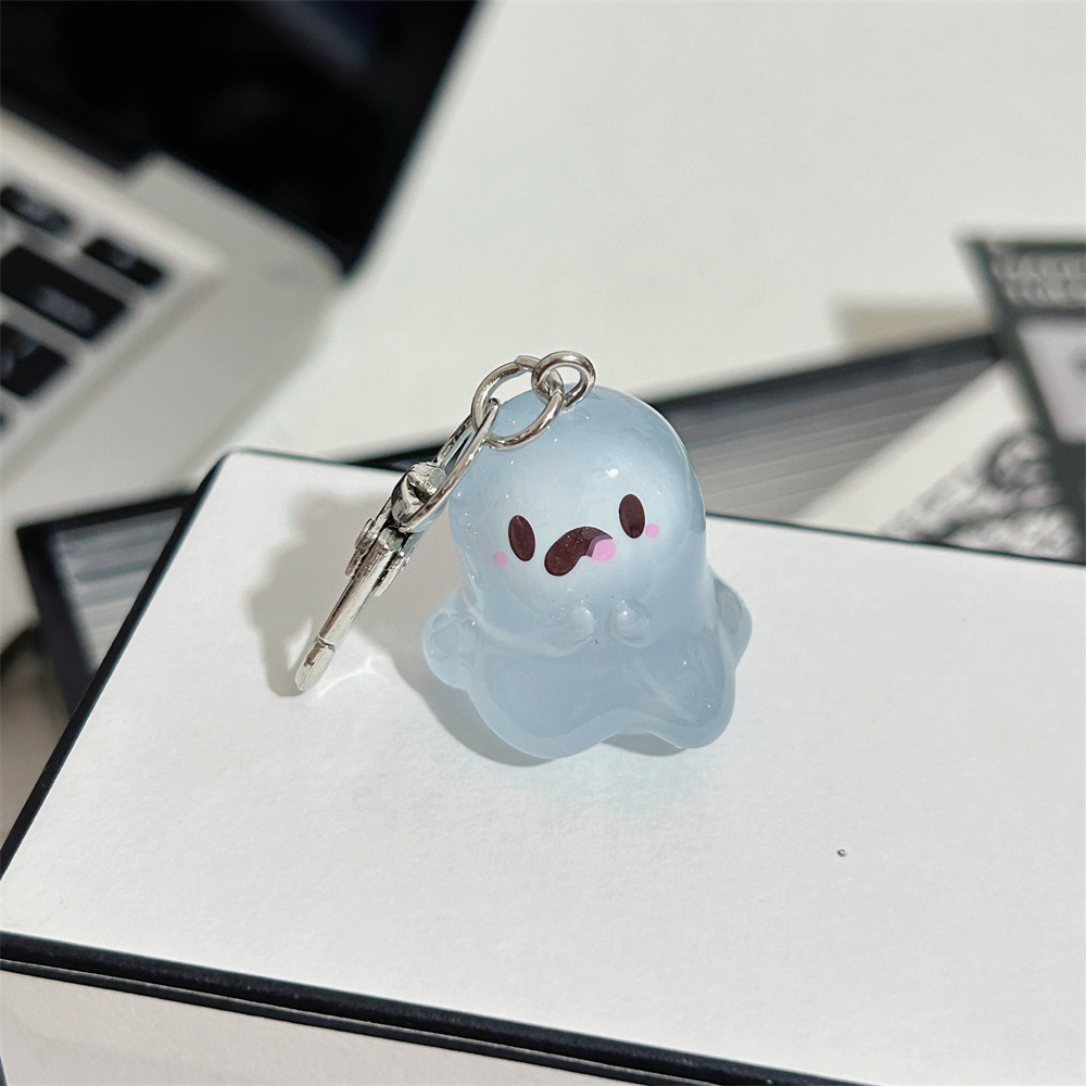 Creative Cute Luminous Ghost Keychain Funny Three-dimensional Hallowee