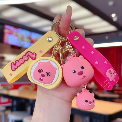 Cute Ruby Keychain Pendant Cyber Celebrant Little Beaver Doll Pendant Couple Small Gift Cartoon Car Key Chain