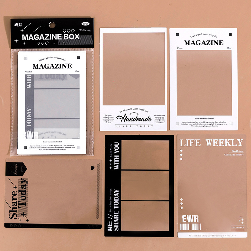 Tangshi PET white ink sticker package frame Museum series retro dream journal photo frame stickers 6
