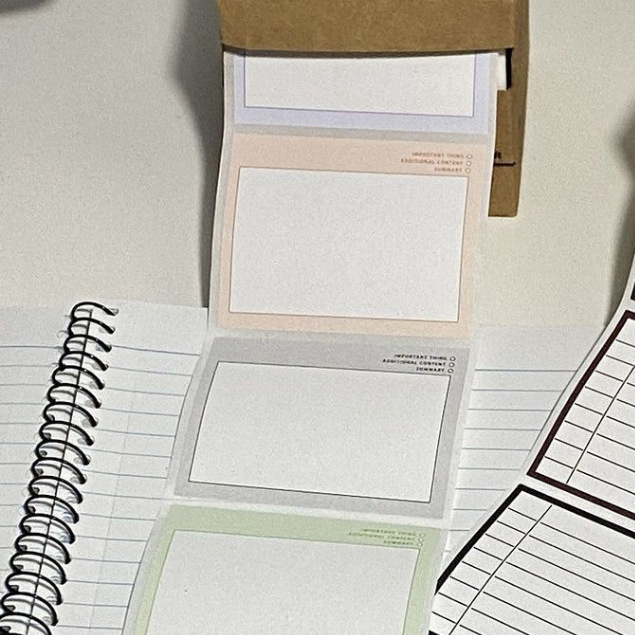 Korea ins style small paper box pull-out sticky notes sticky horizontal line models pull-out tearable sticky notes simple