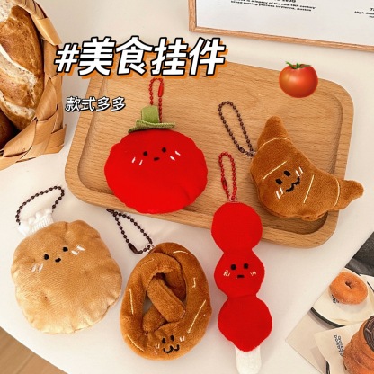 Creative cartoon food plush doll pendant girl all-match key chain backpack pendant decorative small doll wholesale