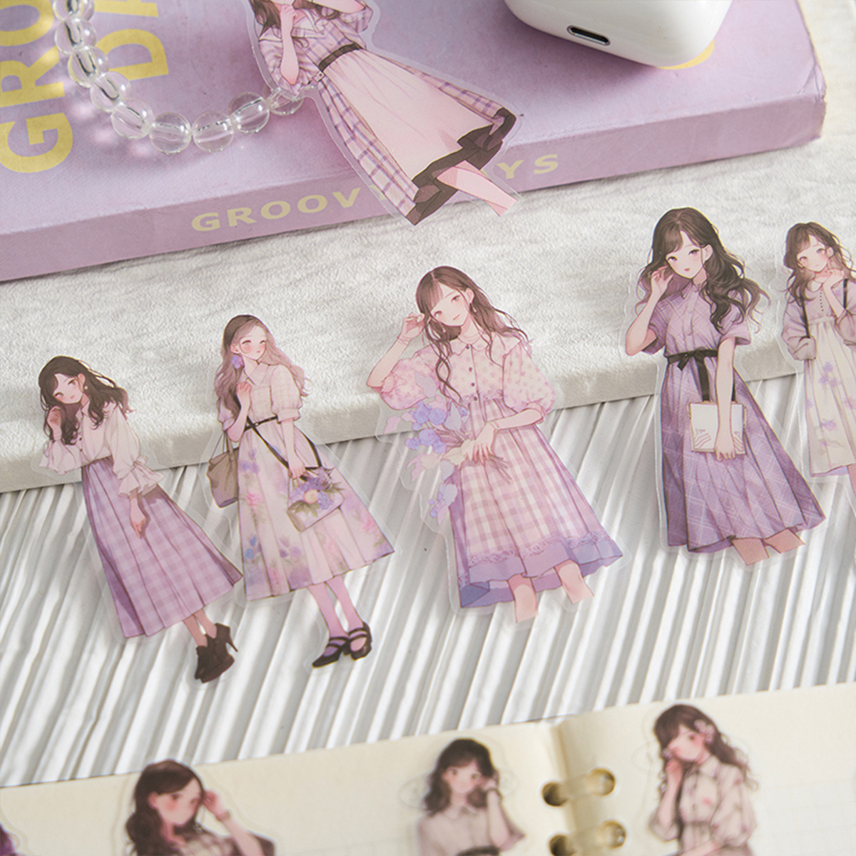 Morning Foam PET Sticker Bag Party Weekend Series Fresh Ins Salt Hand Account Figure Collage Decorative Sticker